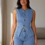 Αμάνικο Denim Set